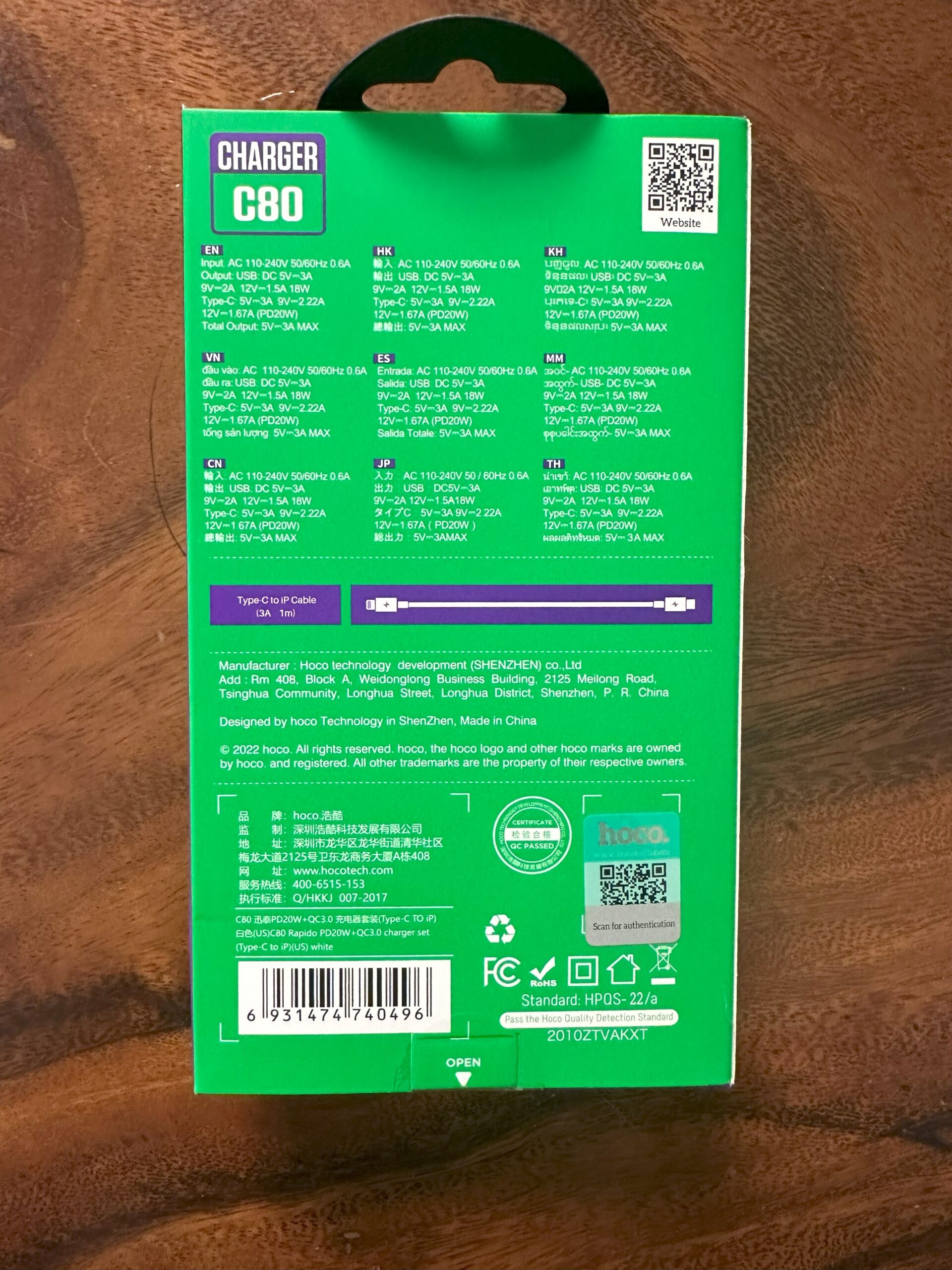 Hoco C80 kèm cáp